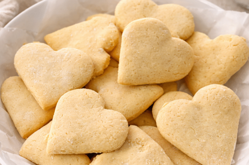 Heart-Shaped Shortbread Cookies