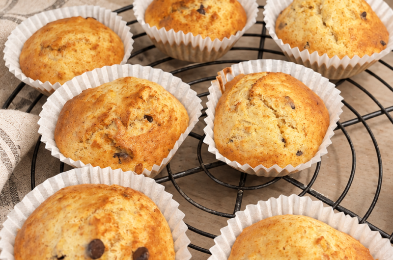 Banana Chocolate Chip Muffins in the Air Fryer